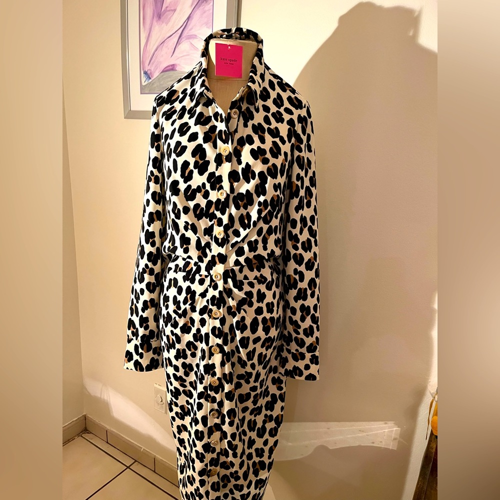Kate Spade animal print shirt dress
